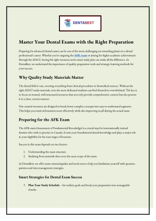 Master Your Dental Exams with the Right Preparation