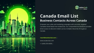 Canada Email List – Verified B2B Contacts for Marketing