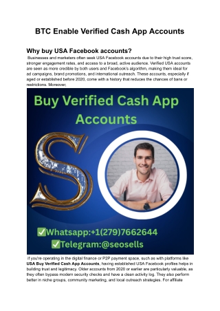 BTC Enable Verified Cash App Accounts