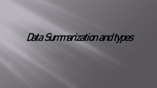 DATA SUMMARIZATION