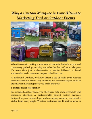 Why a Custom Marquee is Your Ultimate Marketing Tool at Outdoor Events