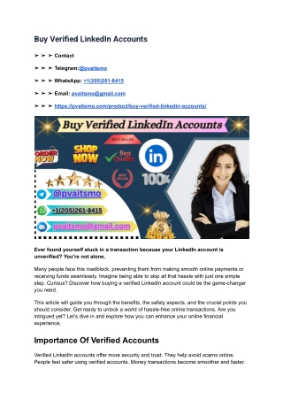 Top Website to Buying LinkedIn Accounts - 100% verified