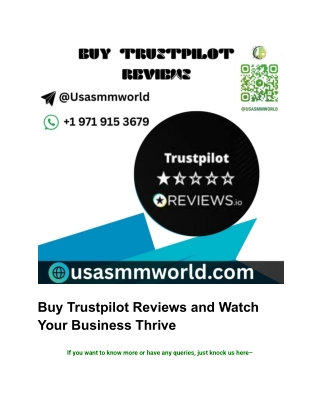 Buy Trustpilot Reviews and Watch Your Business Thrive
