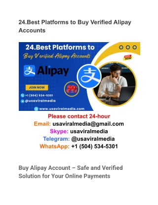 24.Best Platforms to Buy Verified Alipay Accounts
