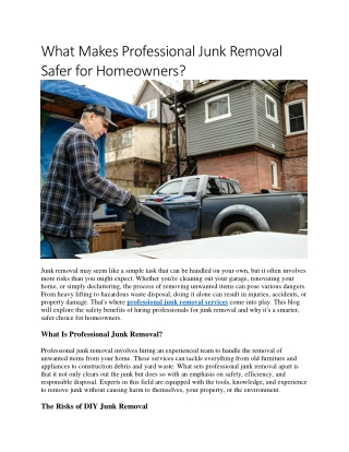 What Makes Professional Junk Removal Safer for Homeowners