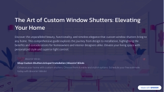 Custom Window Shutters for Stylish Home Design