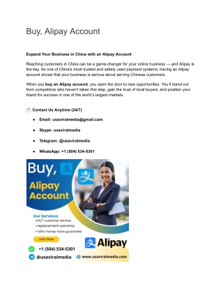 Buy, Alipay Account