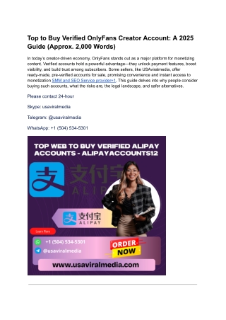 Top to Buy Verified OnlyFans Creator Account_ A 2025 Guide (Approx