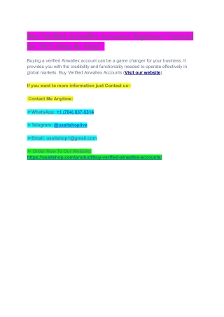 Buy Verified Airwallex Accounts Beginners Tutorial for 2025 (Step By Step) -