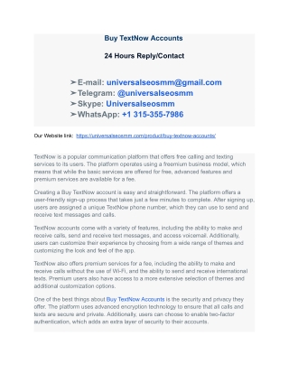 How To Deliver Great _Buy TextNow Accounts Accounts (With Examples)