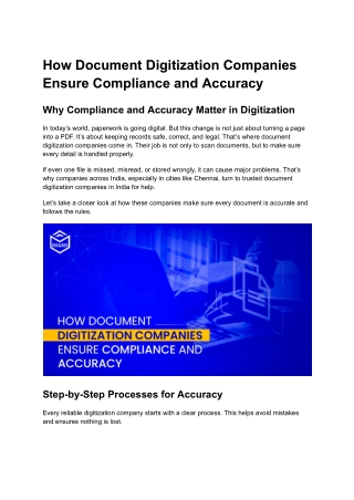 How Document Digitization Companies Ensure Compliance and Accuracy
