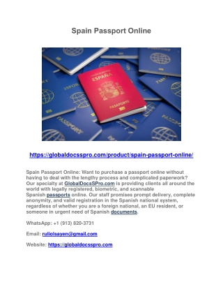 Spain Passport Online