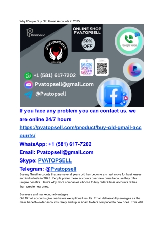 Why People Buy Old Gmail Accounts in 2025