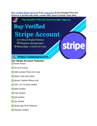 Buy Verified Stripe Accounts with No Risk