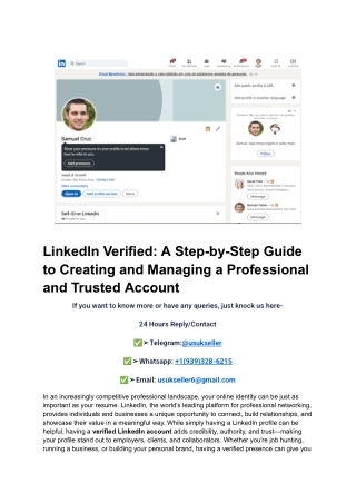 Step-by-Step Guide to Buying and Managing a Professional and Trusted LinkedIn Account