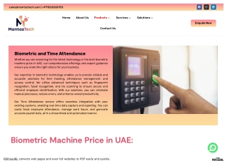 Best Biometric Machine Price in UAE  Mantaz Technologies