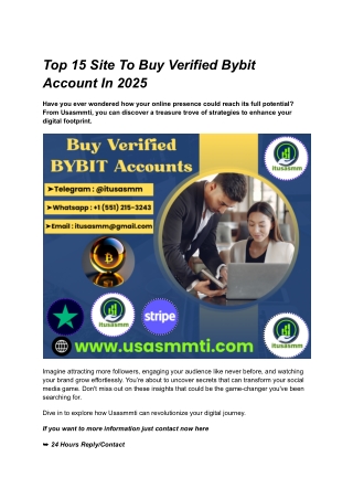 Top 15 Site To Buy Verified Bybit Account In 2025