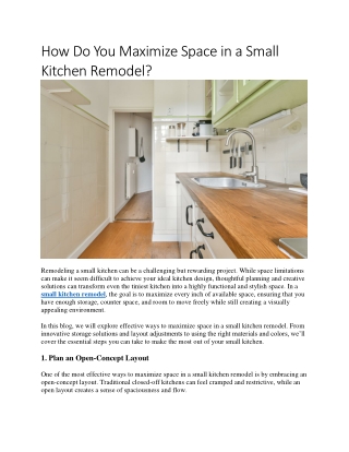 How Do You Maximize Space in a Small Kitchen Remodel