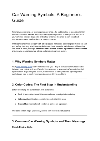 Car Warning Symbols _ A Beginner’s Guide