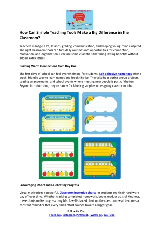 Creative Shape Etc Article- School Themed Notepad Set