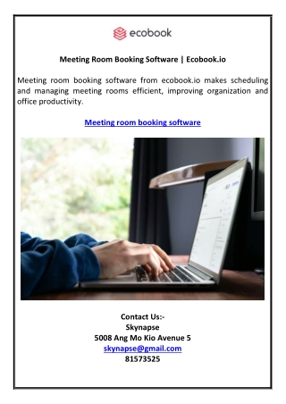 Meeting Room Booking Software | Ecobook.io