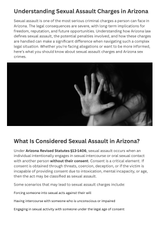 Understanding Sexual Assault Charges in Arizona