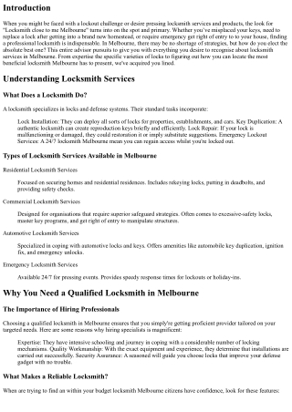 Looking for a Locksmith Near Me? Discover Melbourne's Finest!