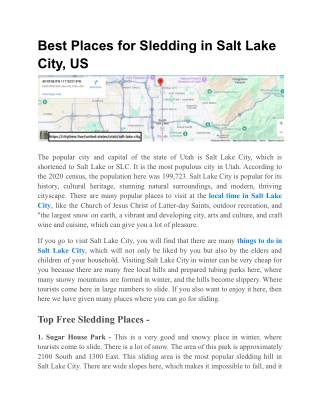 Best Places for Sledding in Salt Lake City, US