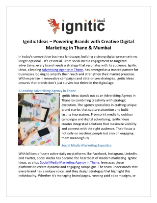 Ignitic Ideas – Powering Brands with Creative Digital Marketing in Thane & Mumbai