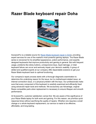 Razer Blade keyboard repair Doha