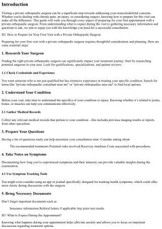 How to Prepare for Your First Visit with a Private Orthopaedic Surgeon