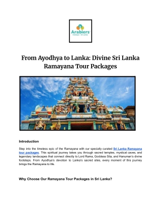 From Ayodhya to Lanka_ Divine Sri Lanka Ramayana Tour Packages