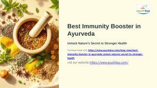 Best Immunity Booster in Ayurveda Unlock Nature’s Secret to Stronger Health