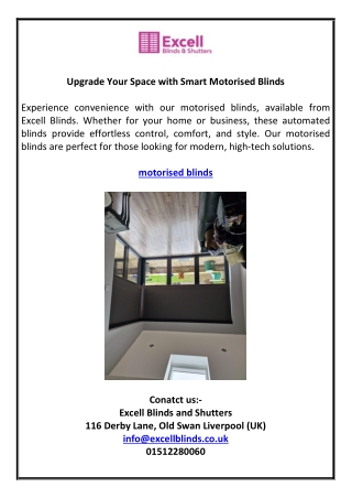 Upgrade Your Space with Smart Motorised Blinds