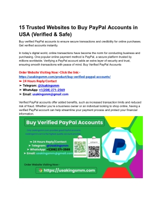 15 Trusted Websites to Buy PayPal Accounts in USA (Verified & Safe)