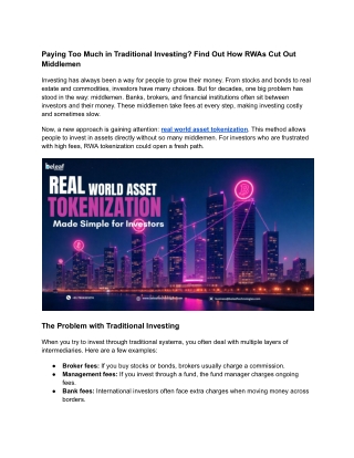Frustrated with High Fees? Discover Real World Asset Tokenization