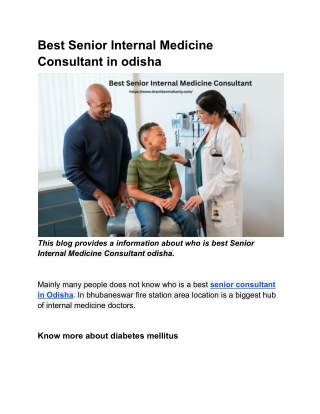 Best Senior Internal Medicine Consultant in odisha