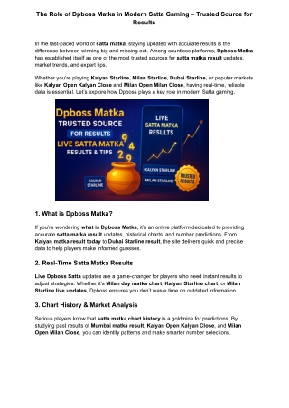 Matka Satta Bazzar – Live Satta Matka Result, Kalyan & Milan Starline