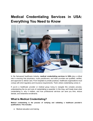 Medical Credentialing Services in USA_ Everything You Need to Know