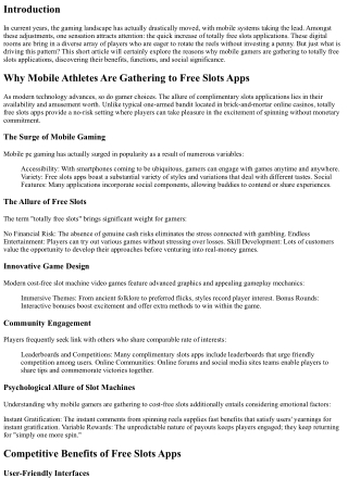 Why Mobile Athletes Are Flocking to Free Slots Applications