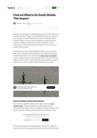 Find out What to Do South Shields This Season