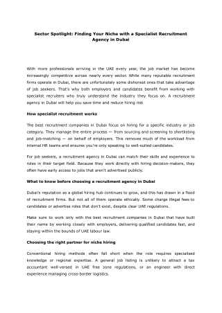 Sector Spotlight_ Finding Your Niche with a Specialist Recruitment Agency in Dubai