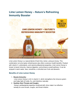 Lime Lemon Honey is a natural blend of fresh lime lemon honey (1)