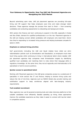 Your Gateway to Opportunity_ How Top UAE Job Placement Agencies are Navigating