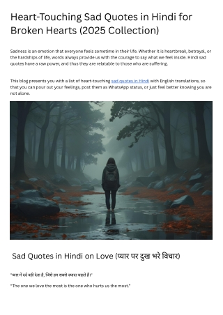 Heart-Touching Sad Quotes in Hindi for Broken Hearts (2025 Collection)