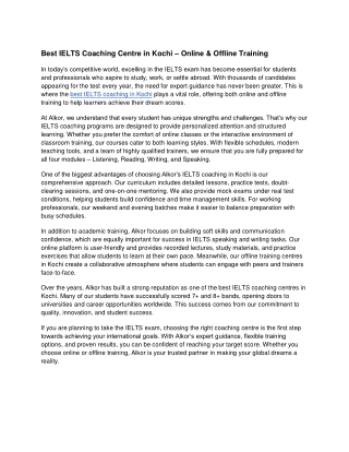 Best IELTS Coaching in Kochi