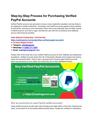 Step-by-Step Process for Purchasing Verified PayPal Accounts