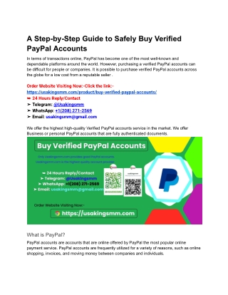 A Step-by-Step Guide to Safely Buy Verified PayPal Accounts