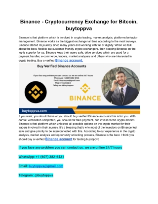 Binance - Cryptocurrency Exchange for Bitcoin, buytoppva