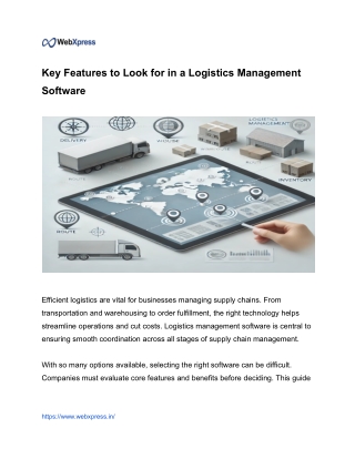 Key Features to Look for in a Logistics Management Software